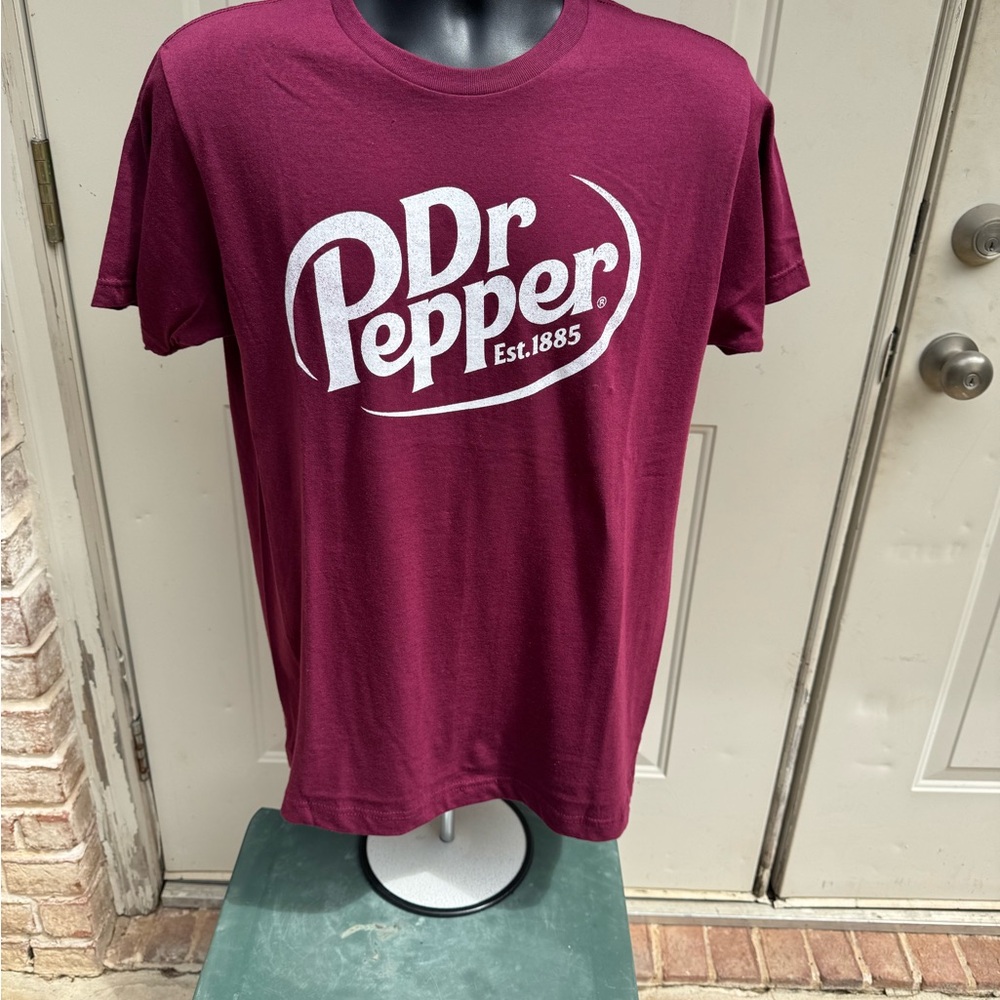 Dr Pepper, Short Sleeve, Shirt, Maroon & White, Size Medium